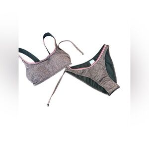 Xhilaration Glitter Bikini with Pink and copper Accents